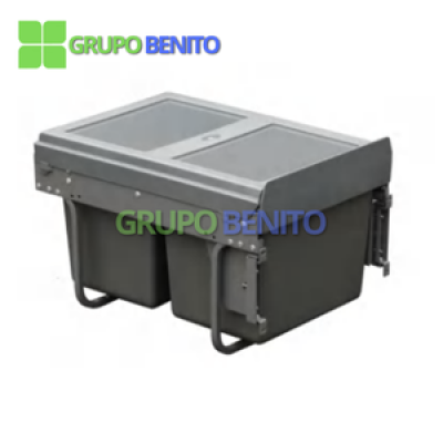 Tacho Doble P/Basura para Tapa Frontal de Melamina