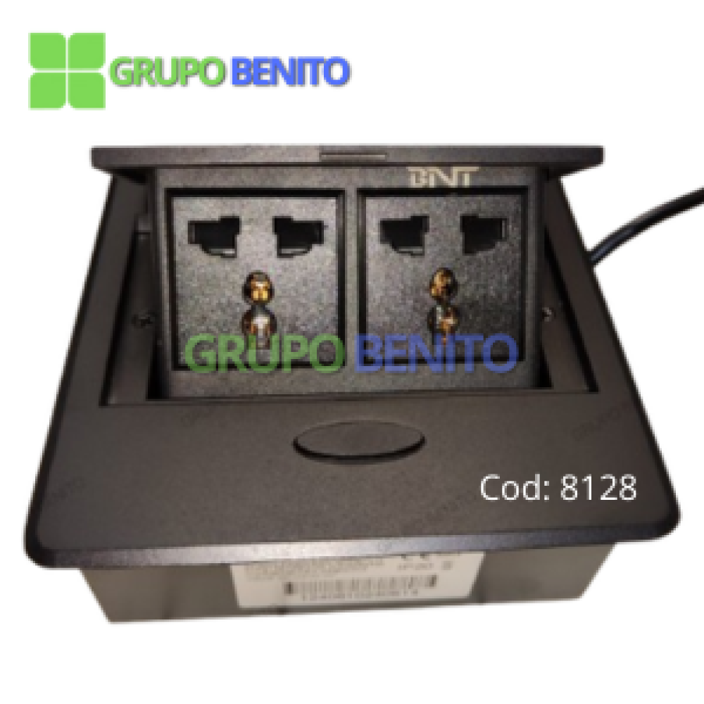 Caja de conexión negro MINI (2 TOMACORRIENTES)