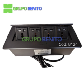 Caja de conexión negro (4 TOMACORRIENTES)