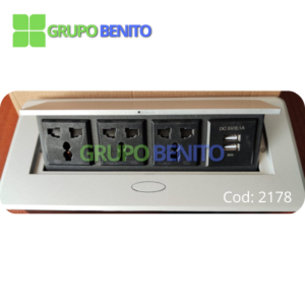 Caja de conexión (3TOMAS + 2USB)