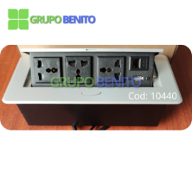 Caja de conexión (3TOMAS + 1USB + 1RED)